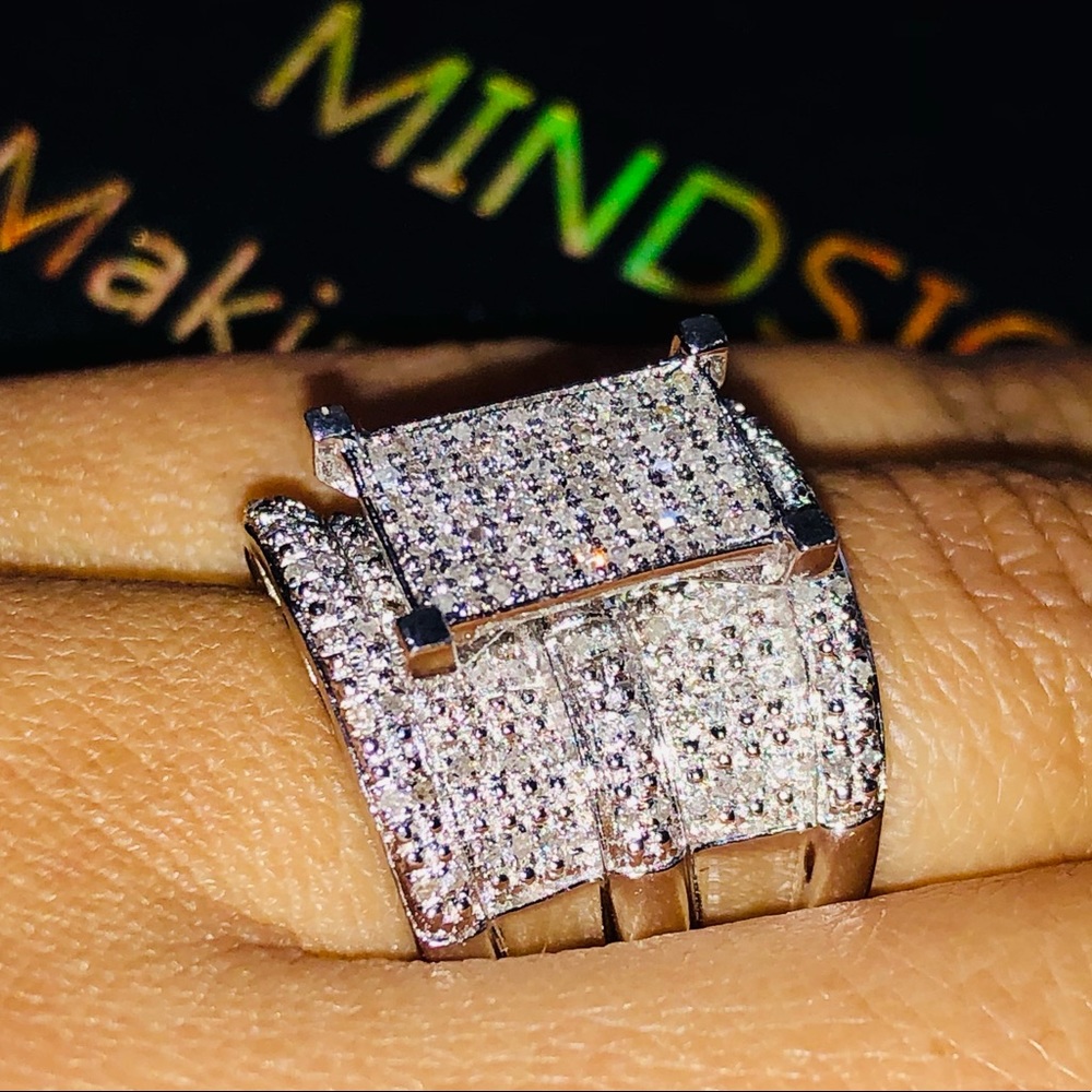 Mesmerizing real diamond Turkish designer ring only 1 ever made like it NOT CZ - Picture 4 of 8